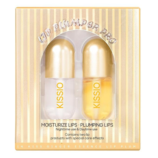 KISSIO Lip Plumper,2 PCS Natural Lip Plumper,Lip Enhancer, Natural Plumping Lip Serum, Lip Plumping Balm,Lip Plumper Pro,Hydrated Beauty Lips 5.5ml, Day And Night-VivaGrace Women
