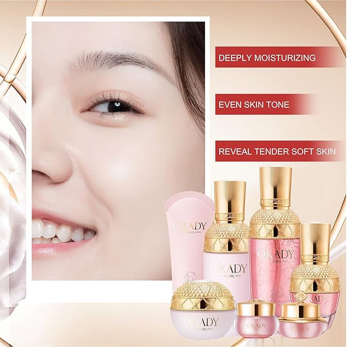 FLOWER SECRET PURE PEARL LADY SKIN CARE SET (FLOWER SECRET Seven-piece set)-VivaGrace Women