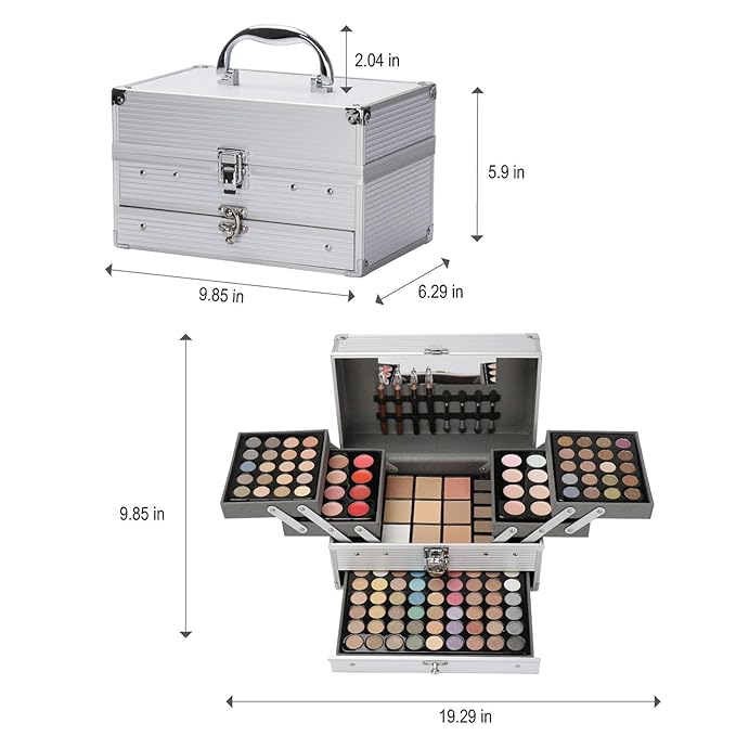 Professional 132 Colors All-in-one Makeup Palette Cosmetic Contouring Kit Combination with Eyeshadow, Cream Concealer, Eyebrow Powder, Lip Gloss Blusher and Pressed Powder-VivaGrace Women