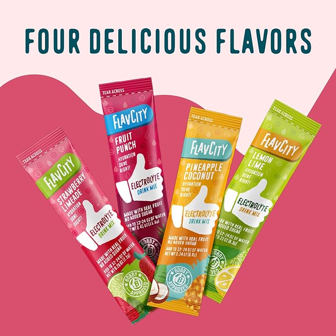 FlavCity Strawberry Limeade Electrolytes Powder Packets - 28 Hydration Packets - No Added Sugar - Hydration Powder with Real Fruit & Unrefined Sea Salt - Keto & Gluten-Free (28 Stick Packs)-VivaGrace Women