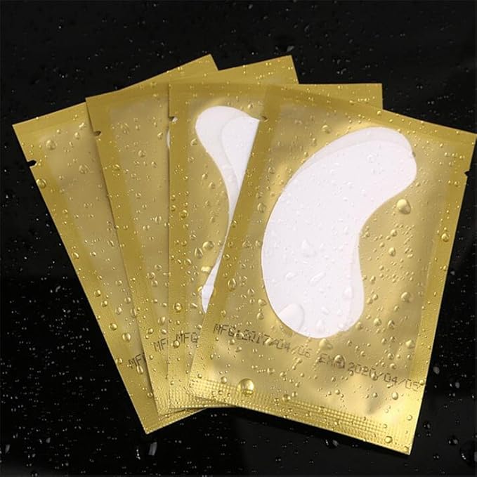 100 Pairs Set，Eye Gel Patches,Under Eye Pads Lint Free Lash Extension Eye Gel Patches for Eyelash Extension Eye (gold)-VivaGrace Women