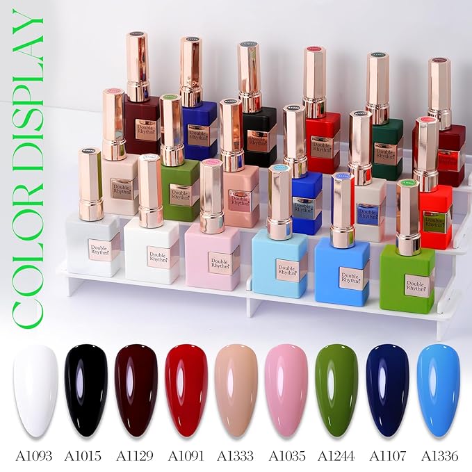 Double Rhythm Translucent Gel Polish Sheer Neutral Natural Light Milky Same Color Same Bottle 15ML Jelly UV Nail Polish Nail Art DIY at Home (Neon Glow Green-A1421)-VivaGrace Women