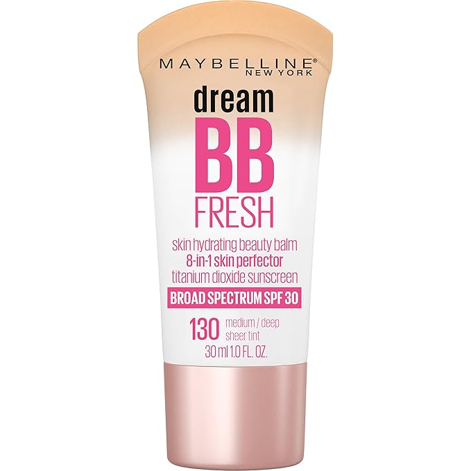 Maybelline Dream Fresh Skin Hydrating BB cream, 8-in-1 Skin Perfecting Beauty Balm with Broad Spectrum SPF 30, Sheer Tint Coverage, Oil-Free, Medium/Deep, 1 Fl Oz-VivaGrace Women