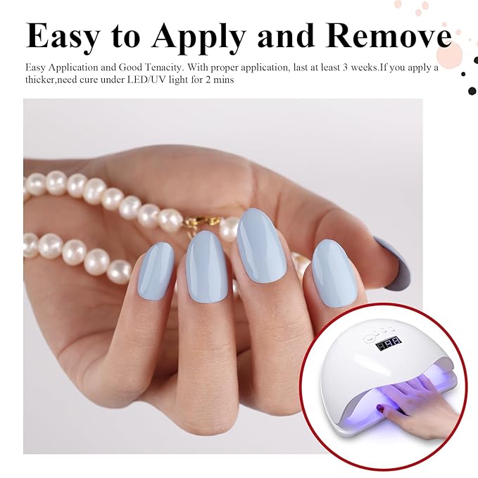 Imtiti Blue Gel Nail Polish, Light Blue Color Gel Polish UV/LED Soak Off for Manicure Salon or DIY Nail Art at Home - Gift for Girl Women, 0.5 Fl Oz