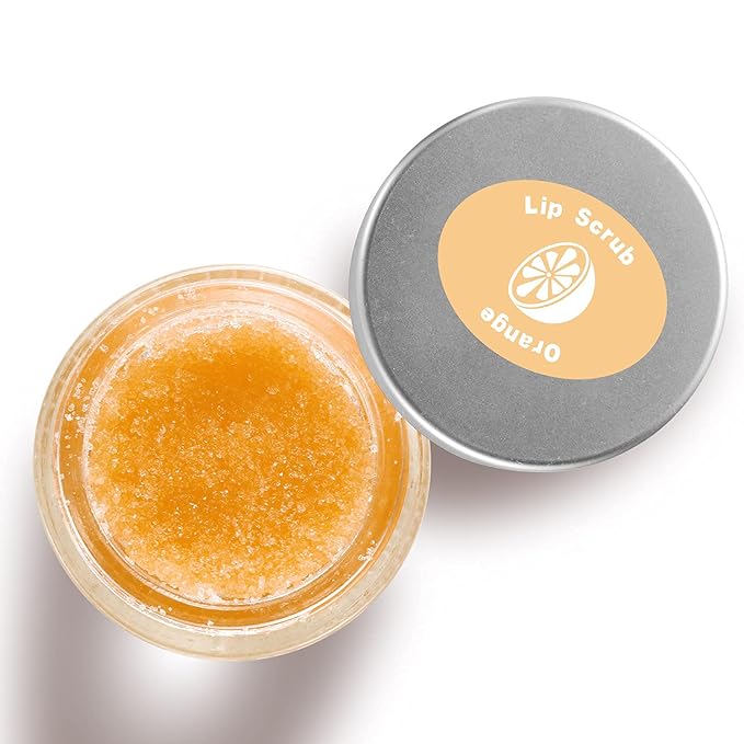 Lip Scrub, Lip Scrubs Exfoliator & Moisturizer, Lip Repair for Lush Soft Lips, Lip Moisturizer for Chapped Dry and Flaky Lips Treatment, Lip Scrubs (Orange)-VivaGrace Women
