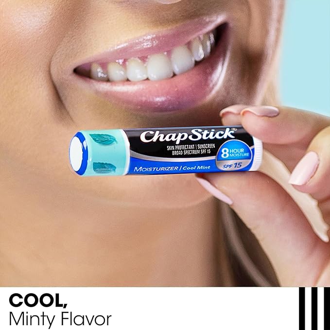 ChapStick Moisturizer Original, Black Cherry and Cool Mint Lip Balm Tubes Variety Pack, SPF 15 and Skin Protectant - 0.15 Oz (Pack of 3)-VivaGrace Women
