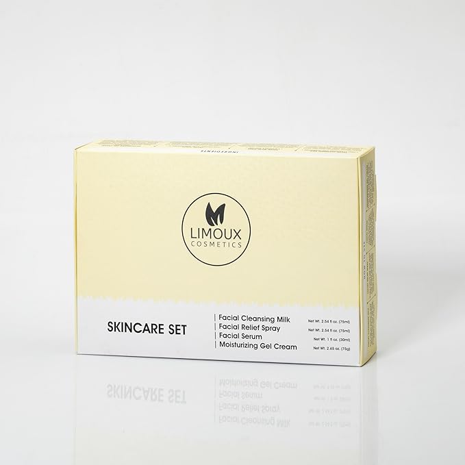 Daily Skincare Set - Hydrating, Anti-Aging- Multi-benefitial kit, 4 pcs:Deep Cleanser, Facial Relief Spray, Face Serum, Moisturizing Cream -Paraben Free, Silicone Free, Vegan-VivaGrace Women