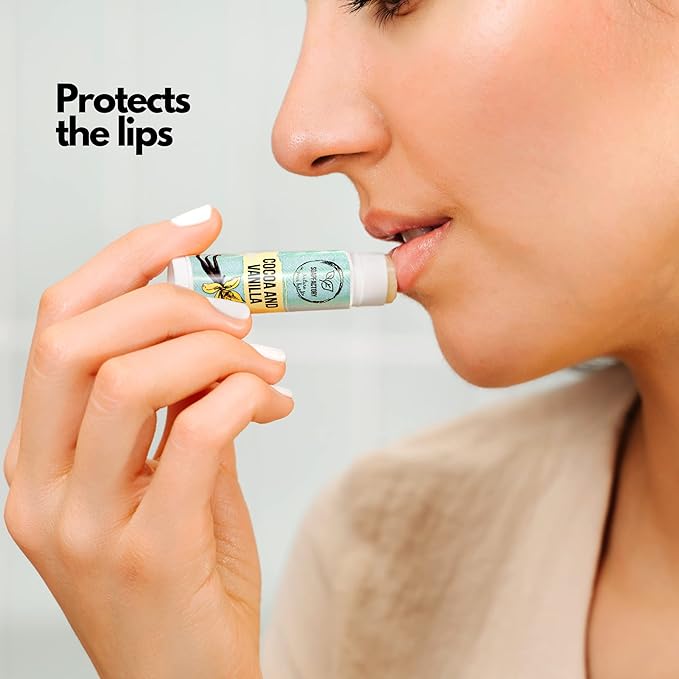 SoapFactory Natural Vanilla Lip Balm for Dry cracked Lips, Vegan, Organic Certified, Lip Care with Carnauba Wax for Women and Men, 0.17 ounce (Pack of 5)-VivaGrace Women