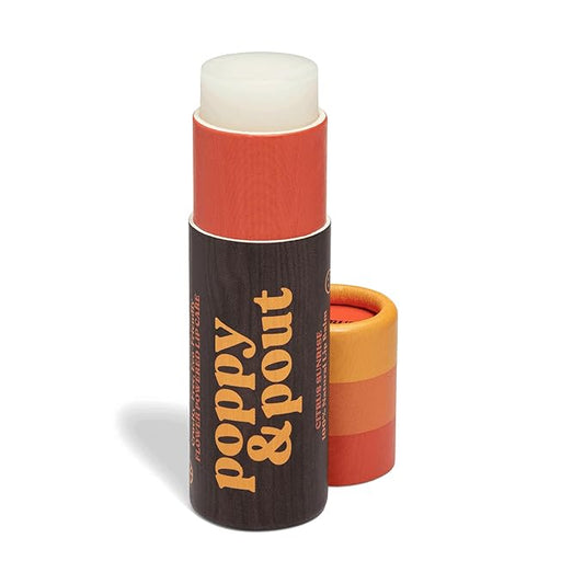 Poppy & Pout Citrus Sunrise Jumbo Lip Balm | All Natural Lip Balms & Moisturizers | Hydrates with Beeswax, Vitamin E, Organic Coconut Oil | Cruelty-Free | Lip Balm in Recyclable Cardboard Tube-VivaGrace Women