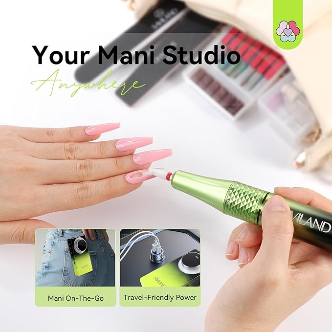 SAVILAND Advanced 50000RPM Professional Nail Drill : Portable Electric Nail File Nail Supplies Electric Nail Drill 6000MAh Drill para Uñas Nail Filer Electric with Drill Bits for Acrylic Nail Kit-VivaGrace Women