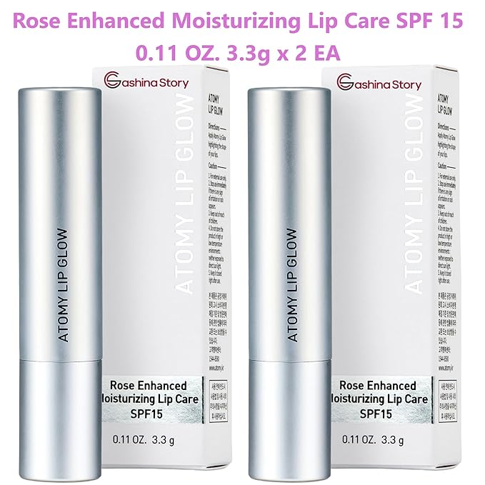 Atomy Lip Glow 3.3g x 2 EA - Moisturizing Lip Care Treatment Balm with Natural Pink Color-VivaGrace Women