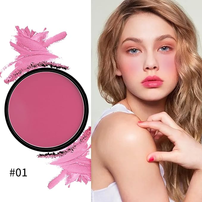 Boobeen Powder Blush Matte Blush, Highly Pigmented Beauty Cream Blush Palette for Create A Natural Cheek Flushed Look, Rich Colors-VivaGrace Women
