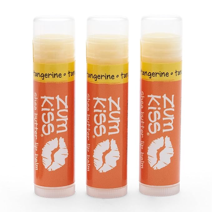 Zum Tangerine Kiss Stick (Pack of 3) with Certified Organic Sunflower Seed Oil, Beeswax, Shea Butter, Pure Essential Oils, Candelila Wax, Vitamin E and Honey, 0.15 oz-VivaGrace Women