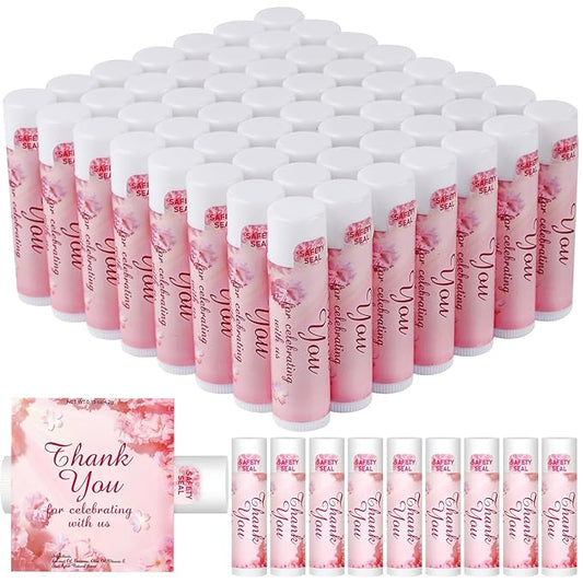 DMSKY 60 Pcs Wedding Bridal Shower Lip Balm Bulk, Bachelorette Souvenir & Baby Shower Favors, Wedding Party Favors for Guests, Thank You Gifts for Women Coworker Staff-VivaGrace Women