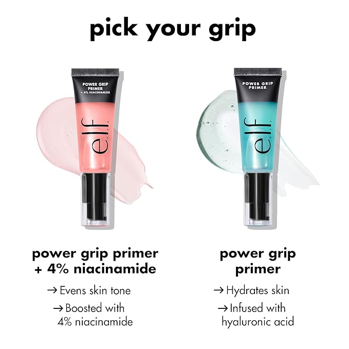 e.l.f. Power Grip Primer + 4% Niacinamide, Gel-Based & Hydrating Face Primer, Evens Skin & Brightens, Grips Makeup, Vegan & Cruelty-Free, 0.8 Fl Oz-VivaGrace Women
