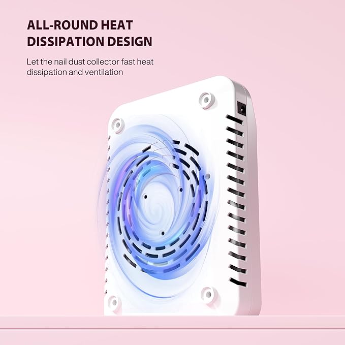 Nail Dust Collector for Nail Techs,Compact & Quiet Vacuum Fan Dust Collector with Reusable Filter, Powerful Dust Suction Machine,Nail Tech Must Haves for Gel Polish,Pedicures,Salon & Home Use-VivaGrace Women
