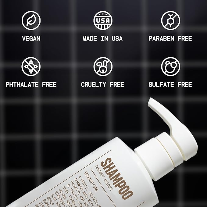 Blu Atlas Men's Natural Shampoo – Organic, Sulfate-Free, Paraben-Free – Deep Cleansing & Hydrating – Coconut Apricot Scent – Made in America – 16 oz-VivaGrace Women