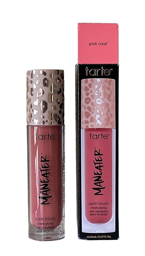 Tarte Maneater Satin Blush Cheek Plump Full Size (Pink Coral, 27OZ)-VivaGrace Women