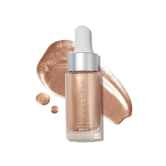 COVER FX Custom Enhancer Drops - Moonlight : Champagne Finish - 15mL - Radiant Glow - Liquid Highlighter-VivaGrace Women