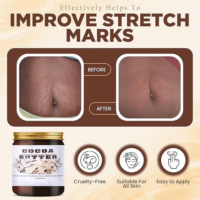 Cocoa Butter for Skin Care, Moisturizing and Nourishing, 1 Ounce (Pack of 1)-VivaGrace Women