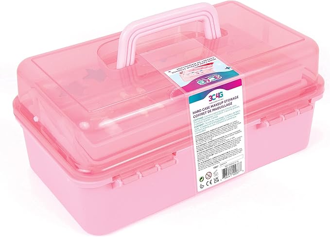3C4G Pink and Gold Hard Case Makeup Storage Set - Kids Makeup Kit for Girls and Teens - Includes Storage Case, 5 Eyeshadows, 1 Blush, 2 Lip Glosses & 1 Nail Polish - Ages 8+ by Make It Real-VivaGrace Women