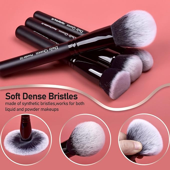 29pcs Black Professional Makeup Brush Set Kabuki Powder Concealers Eye shadows Blush Eyeliner Eyebrow Contour Eye blending Brushes (29pcs brush)-VivaGrace Women