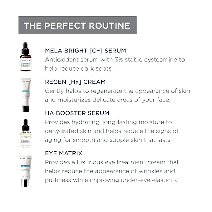ALPHASCIENCE La Box Esthetique [Intense Brightening] Discovery Kit - MELA BRIGHT [C+], REGEN [HX], HA BOOSTER, & EYE MATRIX - Helps Reduce Look of Dark Spots & Scars - Moisturizing & Soothes - 1 Kit-VivaGrace Women