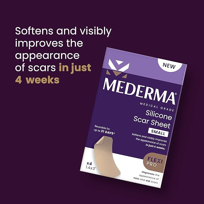 Mederma Scar Sheets and Oil Bundle; Improves Appearance of Scars and Stretch Marks; 4 Reusable Silicone Sheets and 3.4oz Fast Absorbing Botanical Oil-VivaGrace Women
