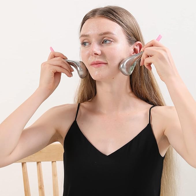 Cryo Sticks Facial Skin Care Ice Globes for Women Face Eyes, Stainless Steel Face Beauty Tools for Girls Ladies, Esthetician Supplies Cooling Spa Globes with Storage Case-VivaGrace Women