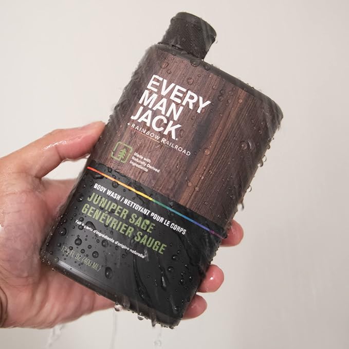 Every Man Jack Hydrating Body Wash for all skin types - Juniper Sage fragrance - Naturally Derived Ingredients - Cleanse, Nourish, and Hydrate Skin -Paraben Free, Phthalate Free, Dye Free-13.5oz - 2pk-VivaGrace Women