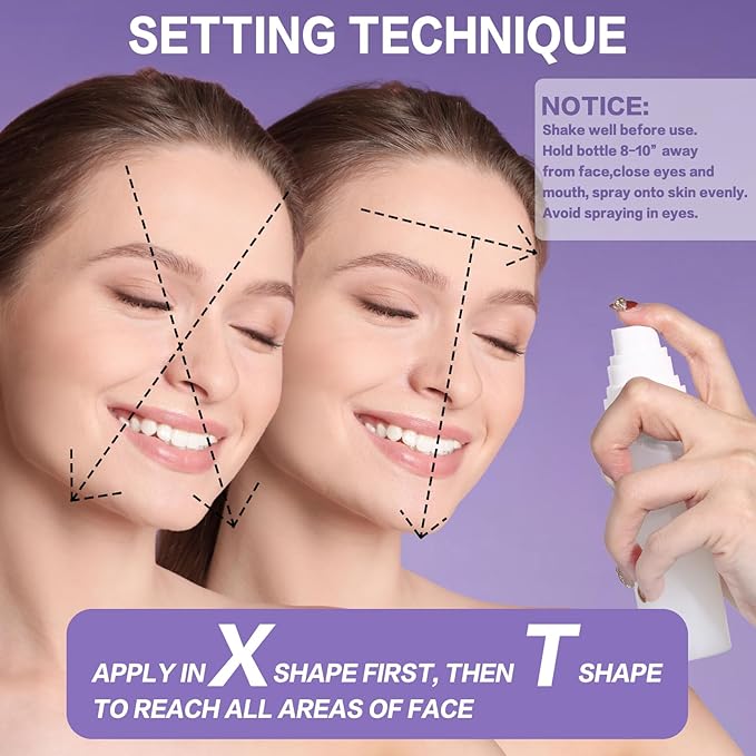 UCANBE Dewy Setting Spray for Makeup, Long Lasting Hydrating Make Up Finishing Spray for Face, Micro-Fine Mist Fixing Spray for Dewy Glow Finish, Lightweight & Waterproof for up to 16 Hours Wear-VivaGrace Women
