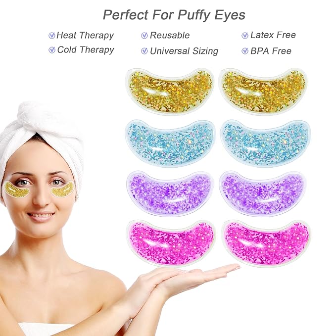 Under Eye Patches for Puffy Eyes, Hot Cold Treatment Cooling Gel Eye Pads Eye Mask for Wrinkles Dark Circles Puffiness Eye Bags 6PCS-VivaGrace Women