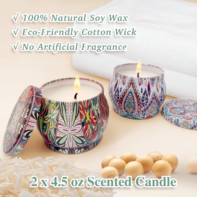 Birthday Gifts For Women-Assorted 4 Shower Steamers, 3 Bath Bombs, 2 Scented Candles, and 1 Exfoliating Body Scrub - Gifts for Mom, For Women, For Wife and Girlfriend……-VivaGrace Women