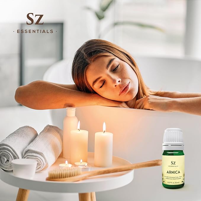 Arnica Essential Oil (Arnica Montana) – Therapeutic Grade, 100% Pure & Undiluted with Fresh Herbal Aroma for Soothing Relief, Aromatherapy, Muscle Recovery & Skin Care - Vegan 0.17 oz-VivaGrace Women