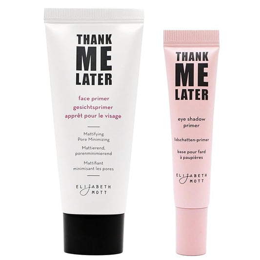 Elizabeth Mott Thank Me Later Face & Eye Primer – Long-Lasting Matte Makeup Base, Pore Minimizer, Oil & Shine Control, Wrinkle Blurring, Crease Prevention, Smooth Finish for All-Day Wear – 10g & 30g-VivaGrace Women