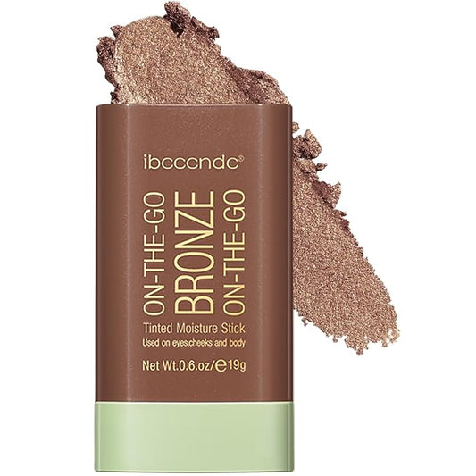 MEICOLY Cream Bronzer Stick, Natural Highlight Contour Makeup,Face Highlighter Stick,Contour Stick Facial Contouring Stick,Buildable Face Bronzer Face Shaping,Waterproof,04 Beach Glow-VivaGrace Women