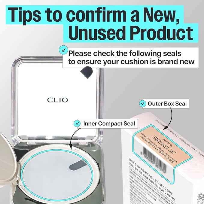 CLIO Kill Cover Founwear Cushion The Original – 20 Shades, Buildable Light to Medium Coverage, Natural Finish, Korean Makeup Foundation, Long-Lasting Skin Fit, 17W CREAM SHELL