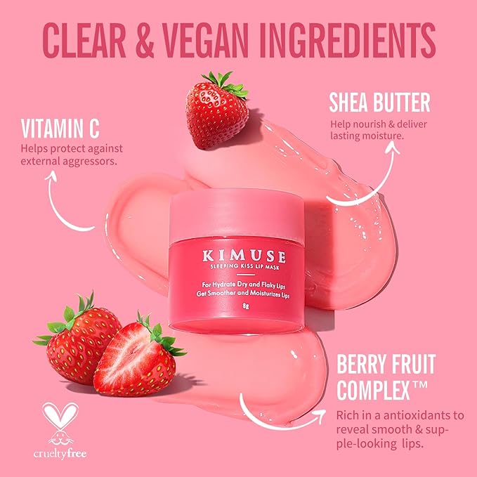 KIMUSE Lip Sleeping Mask Set - Overnight Treatment Lip Care Products | Moisturize & Nourish, Cracked Dry Lips, Intense Hydration with Shea Butter (SET)-VivaGrace Women