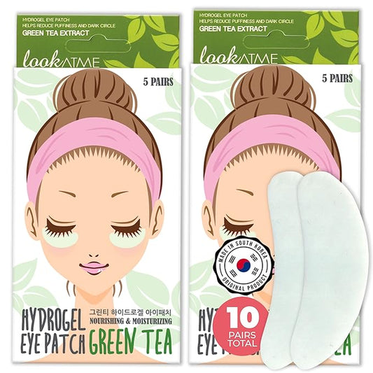 Look At Me Under Eye Patches (10 Pairs). Korean Skin Care Green Tea Hydrogel Eye Patch/Eye Pads. Dark Circle Remover and Collagen Eye Mask for Puffy Eyes. Gel Under Eye Brightener/Eye Depuffer-VivaGrace Women