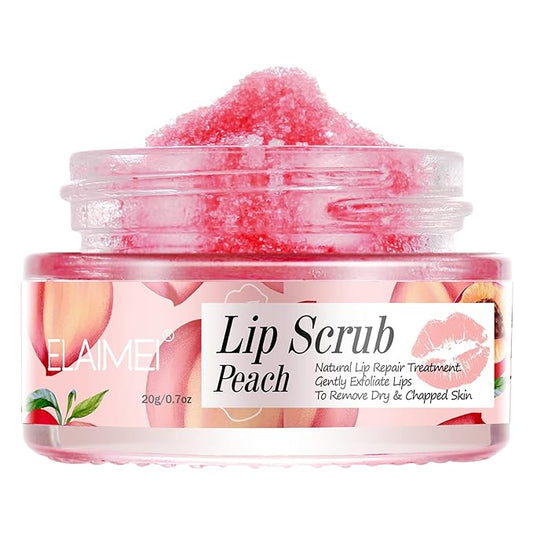 Lip Scrubs Exfoliator & Moisturizer, Lip Repair for Lush Soft Lips, Lip Moisturizer for Chapped Dry and Flaky Lips Treatment (Peach)-VivaGrace Women