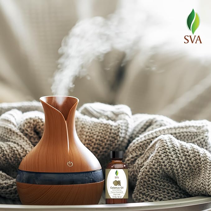 SVA Calamus Essential Oil – 1 Fl Oz – 100% Natural Calamus Oil - for Diffuser, Hair Care, Face, Skin Care, Aromatherapy, Scalp and Body Massage, Soap and Candle Making – with Dropper-VivaGrace Women