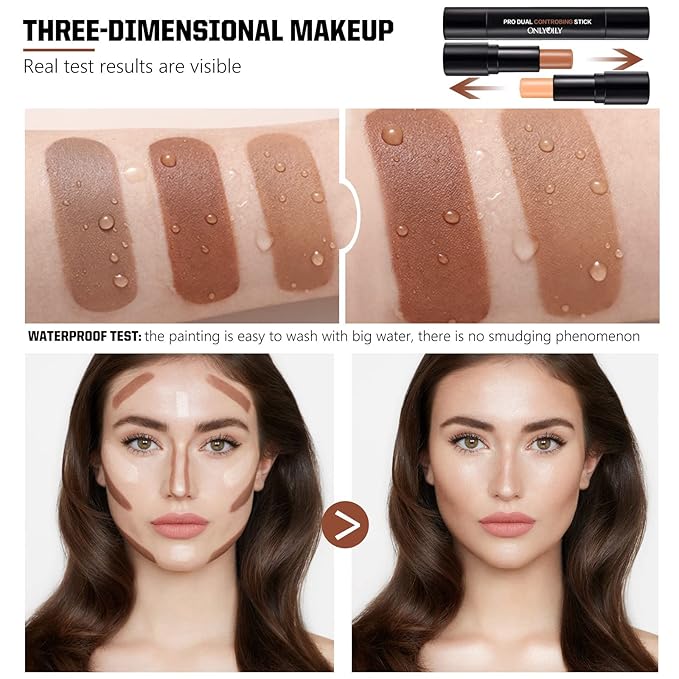 6 colors contour highlighter stick contour stick,face highlighter, contour makeup contouring sticks cream concealer - 3PCS (#1+#2+#3)-VivaGrace Women