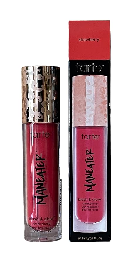 tarte maneater blush & glow cheek plump (strawberry, standard full size), 0.27 Fl Oz (Pack of 1)-VivaGrace Women