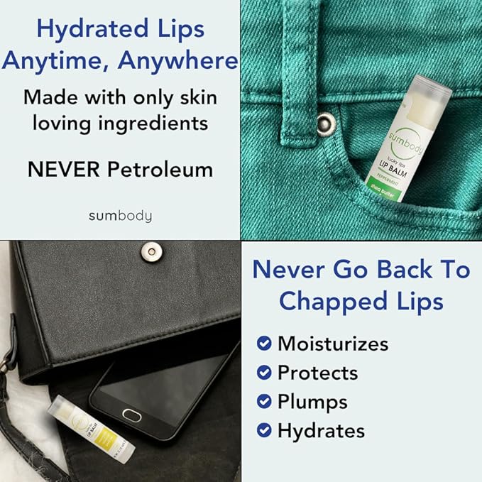 Lip Balm Beeswax Gift Set -Assorted Flavors, Shea & Coconut Butters Nourishing Soothing Lip Moisturizer for Dry Cracked Chapped Lips, Made in USA 100% Natural Ingredients, for women Men kids-VivaGrace Women