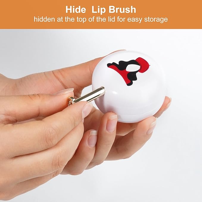 2 Pack Lip Balm Containers,Plastic Portable Empty Lip Balm Container with Mirror and Silicone Lip,Empty Lipstick Dispenser Box for Travel,Home-VivaGrace Women