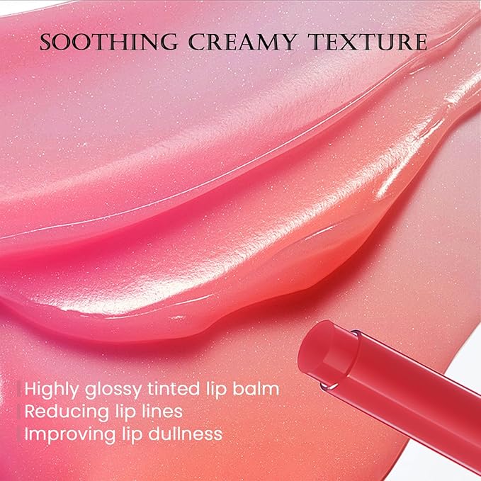 DAGEDA Tinted Lip Balm, Moisturizing Magic Color Changing Lipstick, Soothing Hydrating Lip Balm Tinted, Glossy Lip Plump Gloss Butter Balm, Lightweight, Non-Greasy, 02-VivaGrace Women