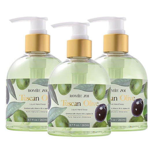 Liquid Hand Soap with Gift Box - Olive - 260ml/ 8.7 fl.oz (Pack of 3)