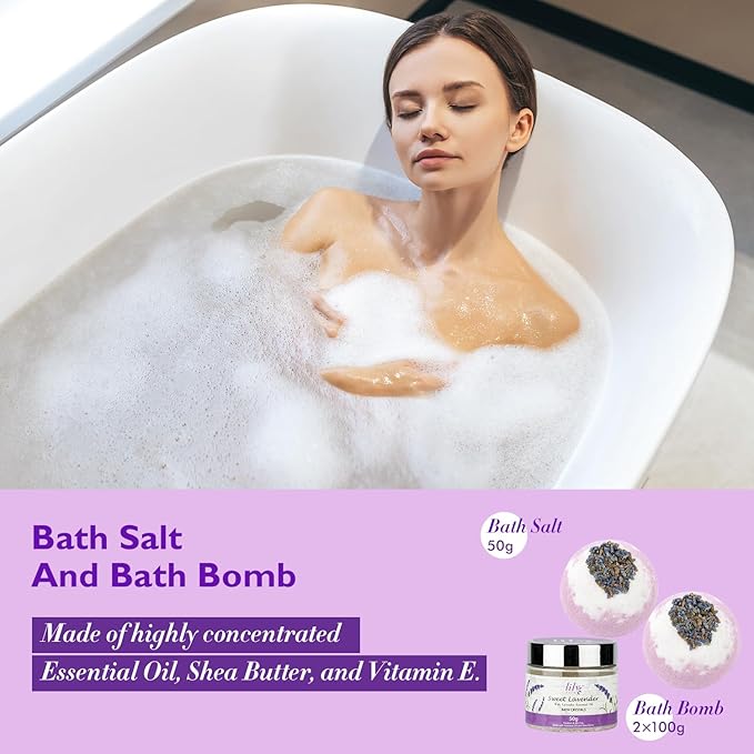 Mothers Day Gift for Mom - Relaxing 18-Piece Bath and Body Basket for Women Lavender Spa Gift Basket Set Bath Collection with Bath Bomb | Christmas, Birthday, Perfect Spa Present for Her All Occasions-VivaGrace Women