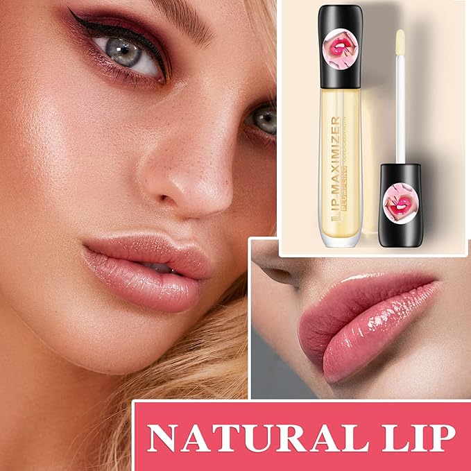 Lip Plumper Lip Gloss,Moisturizing Lip Oil Lip Plumper Gloss Lip Plumping Lip Care Serum Instant Volume Lip Filler Lip Maximizer Balm Plumper Reduce Fine Lines & Improve Dryness Wrinkles-VivaGrace Women