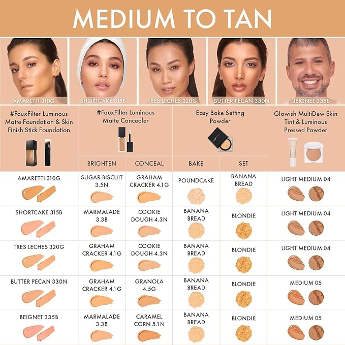 HUDA BEAUTY #FauxFilter Skin Finish Buildable Coverage Foundation Stick 330N Butter Pecan-VivaGrace Women